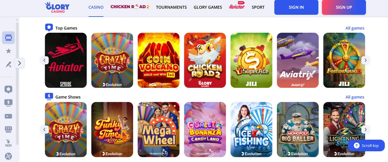 Exploring Glory Casino online games